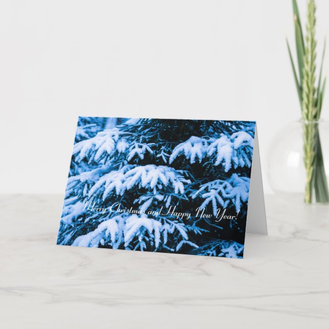 Winter Snö Julgran Helgkort (Framsida)