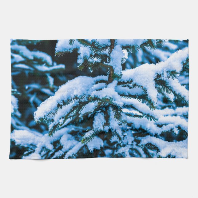 Winter Snö Julgran Kökshandduk (Horisontell)
