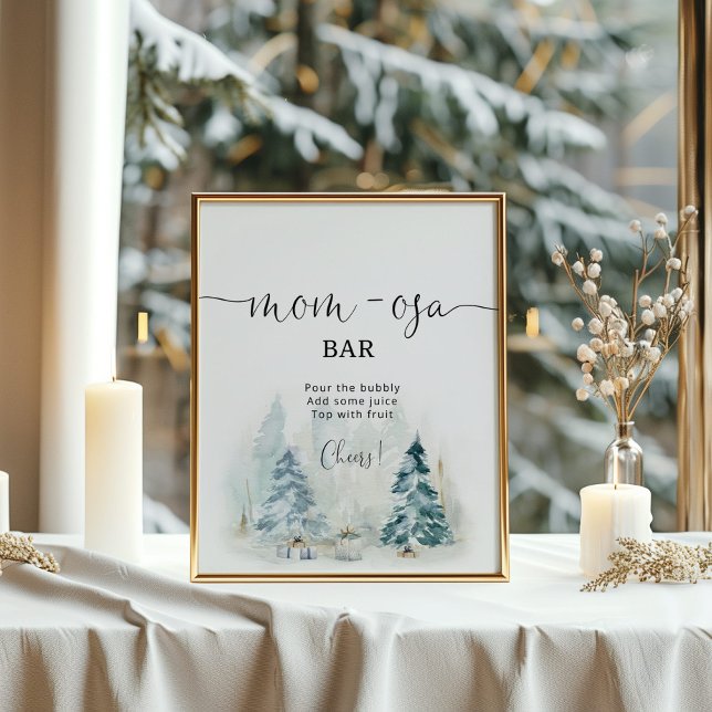 Winter snö Julgran mamma-osa pub Poster (Skapare uppladdad)