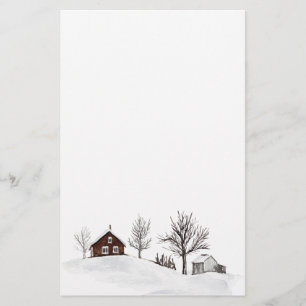 Winter Snö liggande Hjort Brevpapper