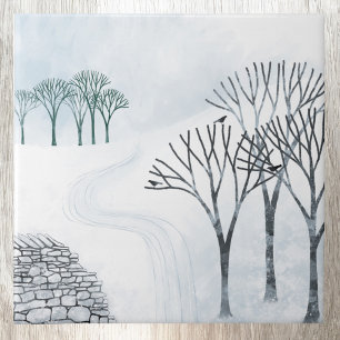 Winter Snö liggande Kakelplatta