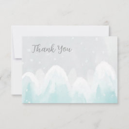 WInter Snö Light Blue Baby Shower - tackkort Tack Kort