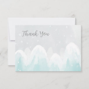 WInter Snö Light Blue Baby Shower - tackkort Tack Kort