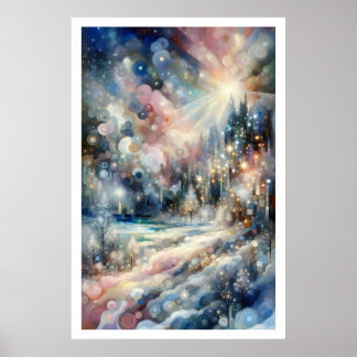 Winter Snö Magic & Abstrakt Impressionist Poster