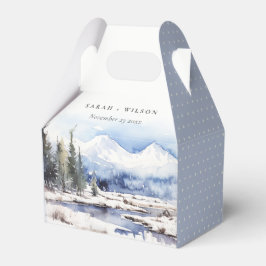 Winter Snö Mountain Ski Landskap Bröllop Presentaskar