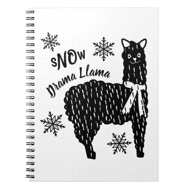 Winter Snö No Drama Llama Anteckningsbok (Framsidan)