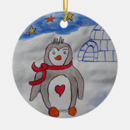 Winter Snö Penguin Ceramic Ornament