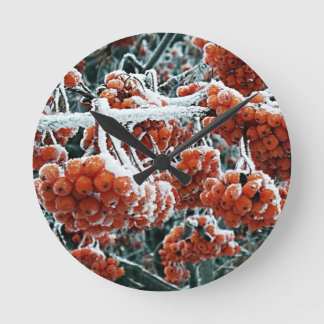 Winter snö rowan rund klocka