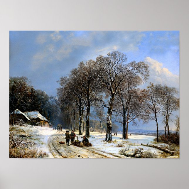 Winter snö scen poster (Framsidan)