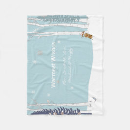 Winter Snö Scene med varmaste Önskemål Personlig Fleecefilt