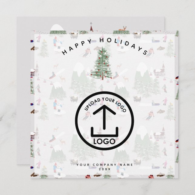 Winter Snö Skiing Helgdag Corporate Business Logot Tack Kort (Fram/baksida)