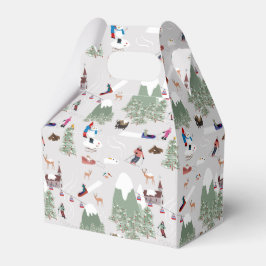 Winter Snö Skiing Mountain Ski Slopes liggande Presentaskar