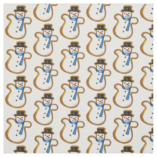 Winter Snö Snögubbar Snögubbe Sugar Cookie Fabric Tyg (Provkarta)