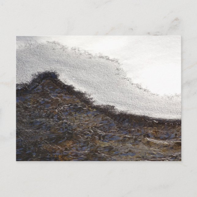 Winter Snö Stream Rand Vykort (Framsida)