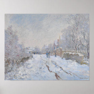 Winter Snö vid Argeteuil Poster