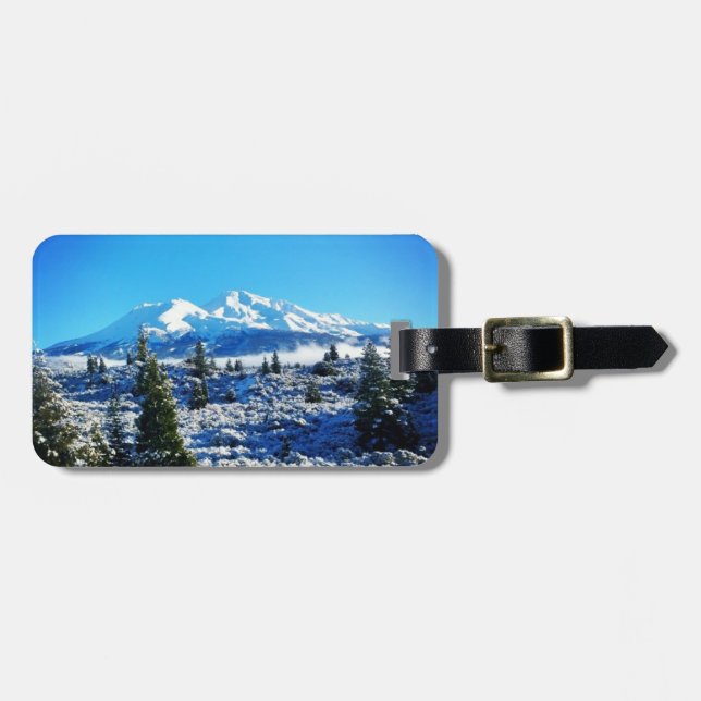 Winter Snö vid Mount Shasta, CA Bagagebricka (Horisontell Framsida)