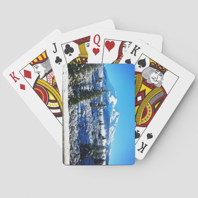 Winter Snö vid Mount Shasta, CA Casinokort (Baksidan)