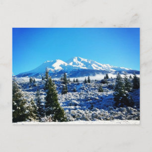 Winter Snö vid Mount Shasta, CA Vykort