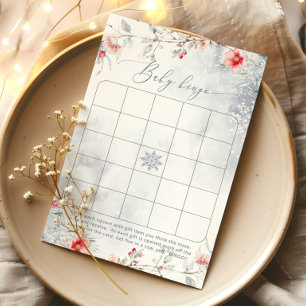 Winter snöflingor babyduschbingo-spel