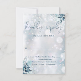 Winter Snöflingor Blommigt Bröllop OSA Kort