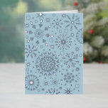 Winter Snöflingor Blue<br><div class="desc">Originalillustration av Becky Nimoy. Riktig folie på utsidan; välj från folie av guld eller silver; lägg till egen text och/eller foton inuti</div>