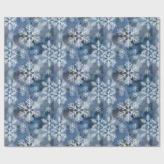 Winter Snöflingor Blue Presentpapper