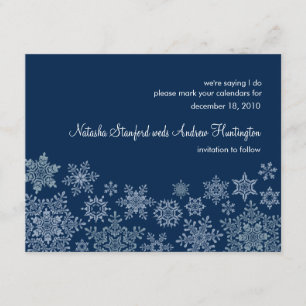 Winter Snöflingor Bröllop spara datum-kort Datumet