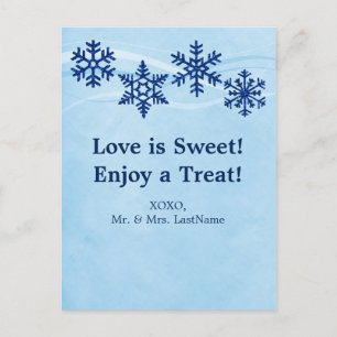 Winter Snöflingor Candy Buffet Dessert Bord-kort Vykort