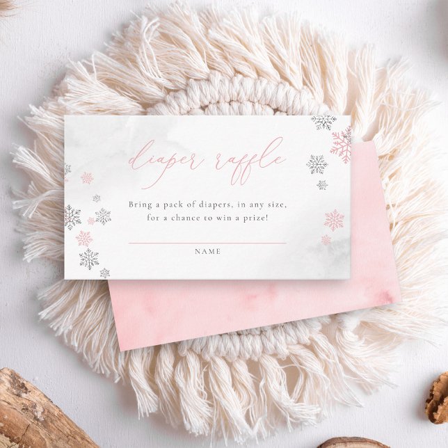 Winter Snöflingor Girl Baby Shower Raffle Tilläggskort (Skapare uppladdad)