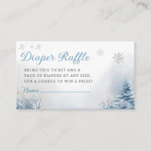 Winter Snöflingor gullblå blaper Raffle Biljett