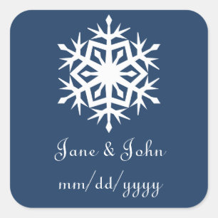 Winter Snöflingor i flottan Sticker Fyrkantigt Klistermärke