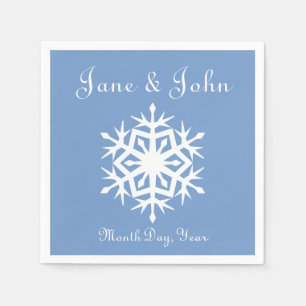 Winter Snöflingor i Periwinkle Napkins Pappersservett