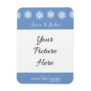 Winter Snöflingor i Periwinkle Reminder Magnet
