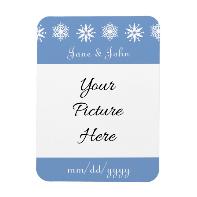 Winter Snöflingor i Periwinkle Reminder Magnet (Vertikal)