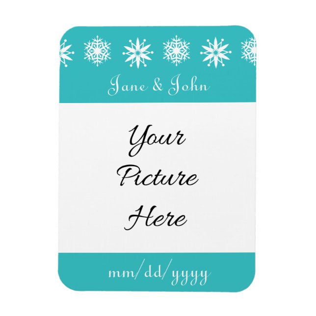 Winter Snöflingor i Turquota Reminder Magnet (Vertikal)