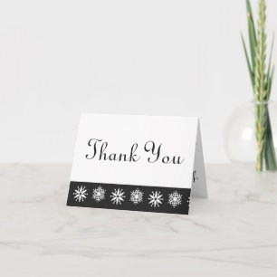 Winter Snöflingor in Black Tack You Card Kort