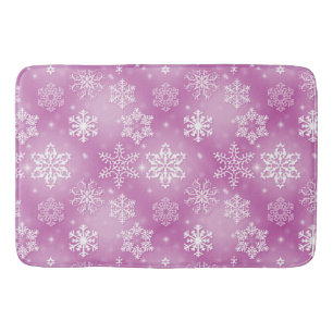 Winter Snöflingor på Rosa Badrumsmatta