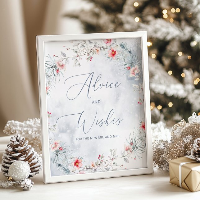 Winter snöflingor råd och önskemål för Newlyweds Poster (Skapare uppladdad)