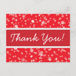 Winter Snöflingor Red Tack Vykort