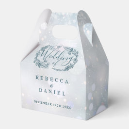 Winter Snöflingor Rustic Blommigt Bröllop Presentaskar