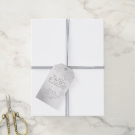 Winter Snöflingor Silver Presentetikett