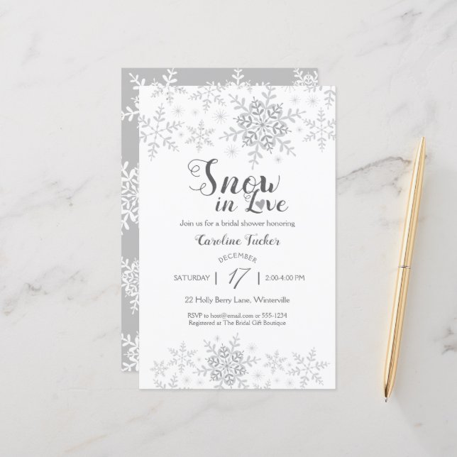 Winter Snöflingor Snö i Kärlek Möhippa (Fram/Back In Situ)