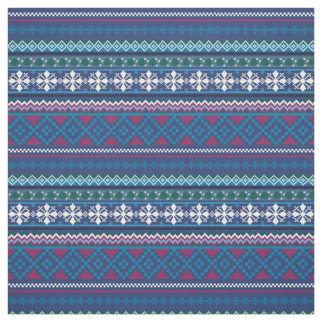 Winter Snöflingor Sweater Print Fabric Tyg (Provkarta)