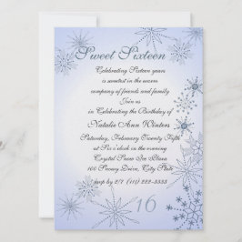 Winter Snöflingor Sweet sixteen Inbjudningar