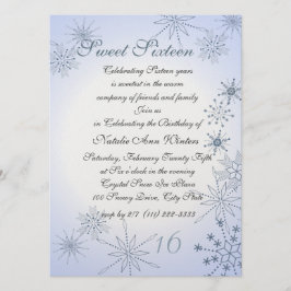 Winter Snöflingor Sweet sixteen Inbjudningar