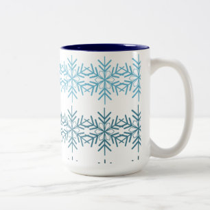 Winter Snöflingor Två-Tonad Mugg