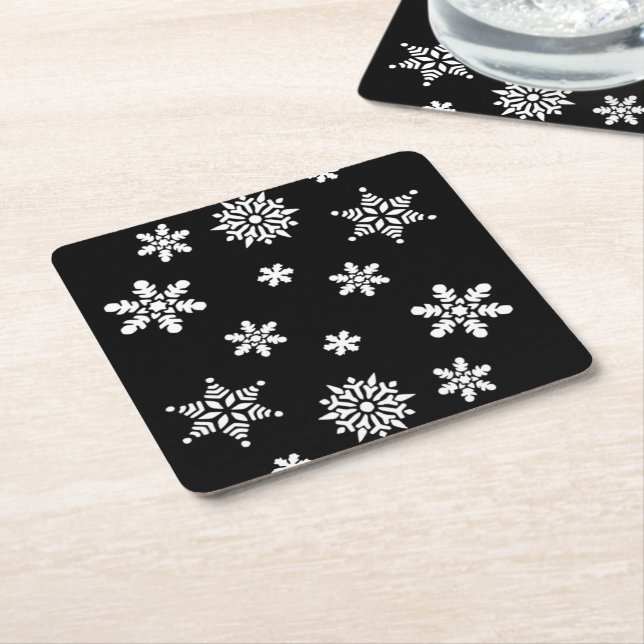 WINTER SNÖFLINGOR UNDERLÄGG PAPPER KVADRAT (Vinklad)