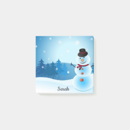 Winter Snögubbe Add Namn Cute Office Gift Post-it Block