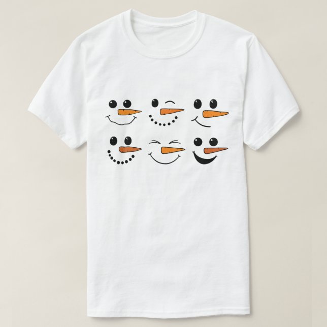 Winter Snögubbe Ansikte jul Snögubbe Costume T-Sh T Shirt (Design framsida)
