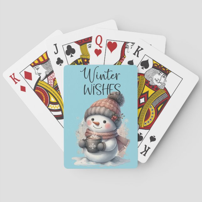 Winter Snögubbe Casinokort (Baksidan)